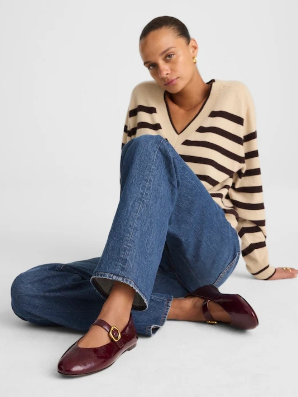 New! Madewell The Remy Mary Jane Flat in Leather Deep Plum 7 - Picture 3 of 15